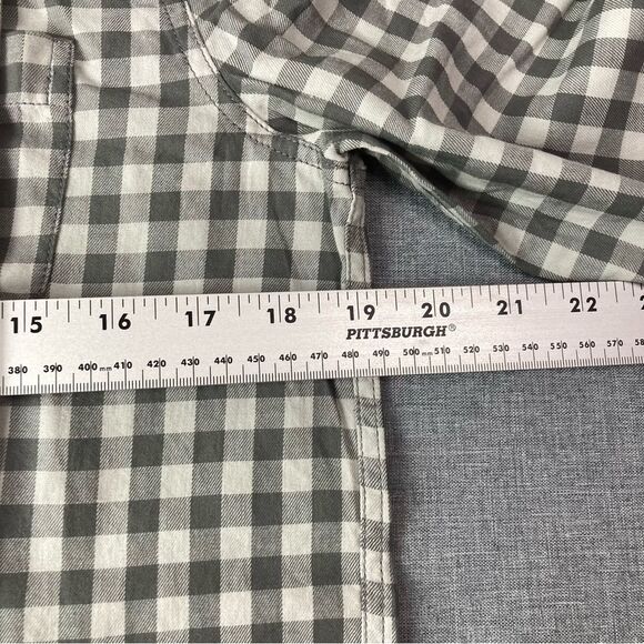 Abercrombie Kids Button Down Shirt Boys 15 16 Gray Check Gingham Casual Preppy - Picture 4 of 7